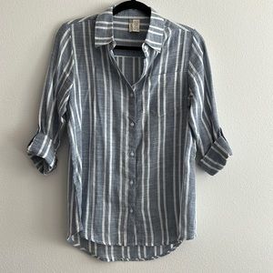 Blue striped button down